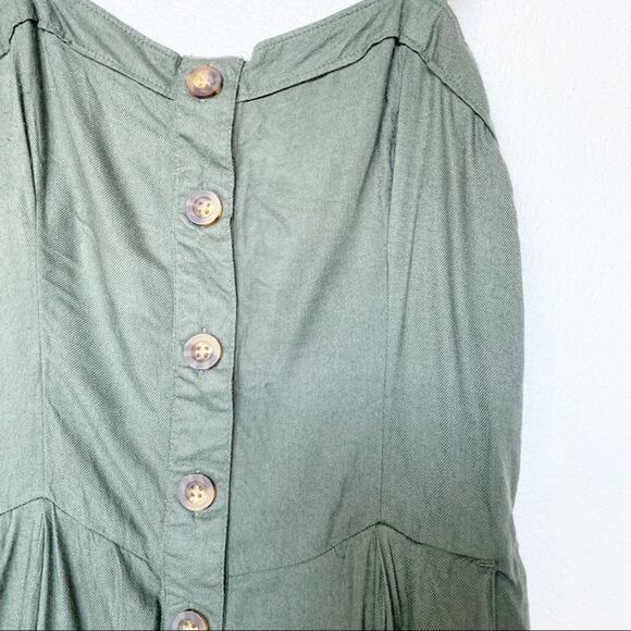 Hollister Green Button Sleeveless Romper Size Medium - Picture 4 of 9